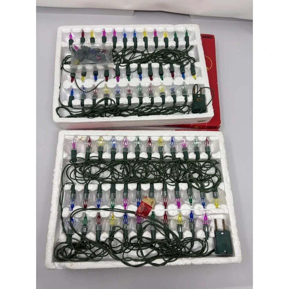 2 Set of Vintage Sears Christmas Lights Multi- Color W/ Reflectors Lights Read‎